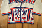 Vintage 1980s Matisse Knitted Open Shall Cardigan Sweater  Vintage Cardigan  Button Up  Abstract Pattern  All Over Pattern