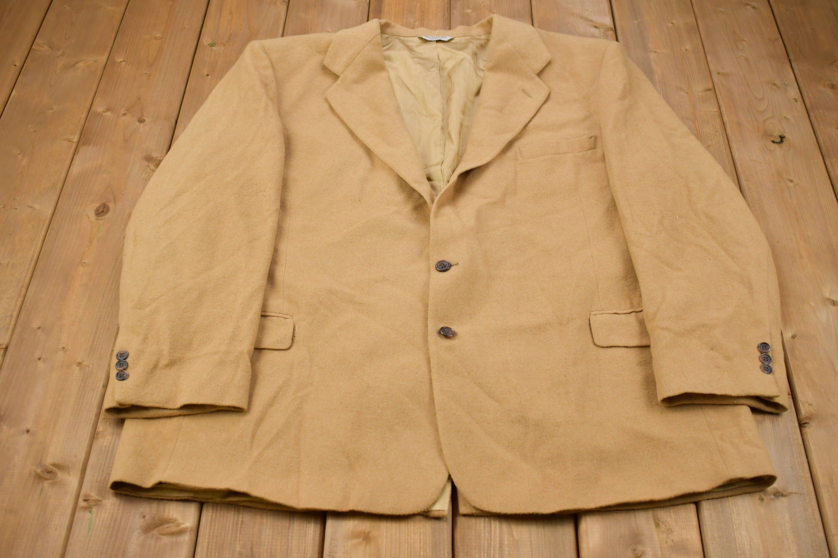 Vintage 1980s Amicale 100% Camel Hair Wool Overcoat