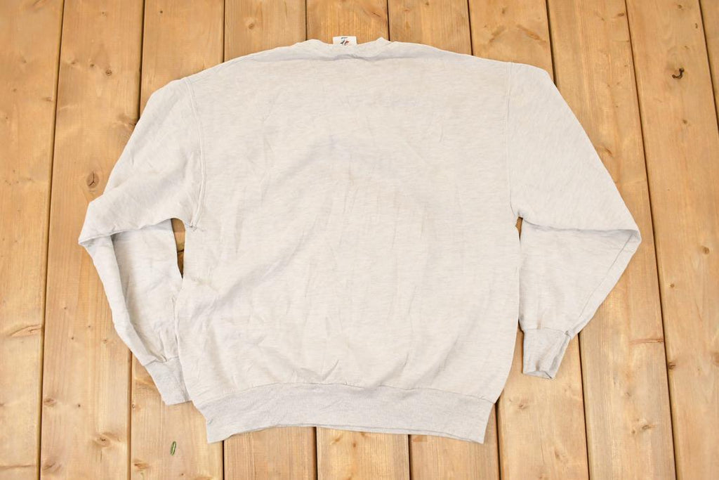 Vintage 1990s Two Wolves Cartoon Graphic Print Crewneck Sweatshirt Men's L