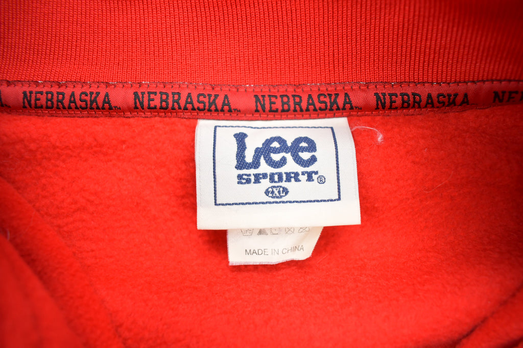 Vintage 1990s NFL Nebraska Huskers Fleece Quarter Zip Up Sweatshirt