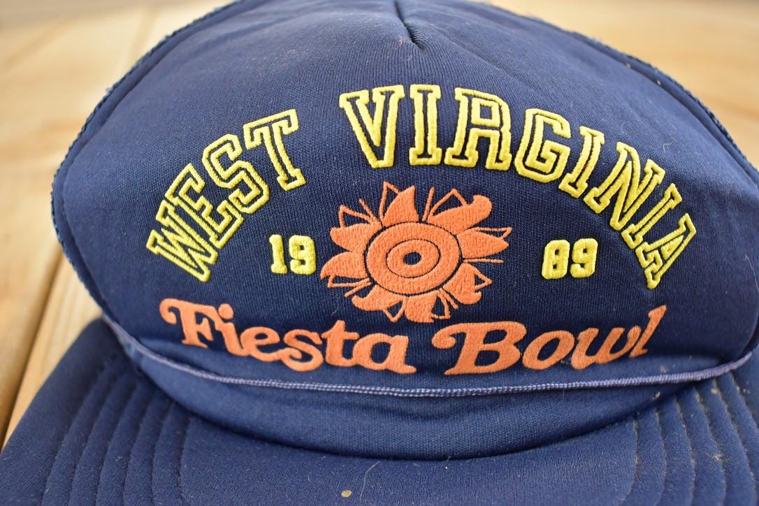 Vintage 1989 West Virginia Fiesta Bowl Inland Material Handling Snapback Hat /