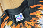 Vintage 1995 Tiger Theme All Over Print Liquid Blue Double Sided Graphic T-Shirt