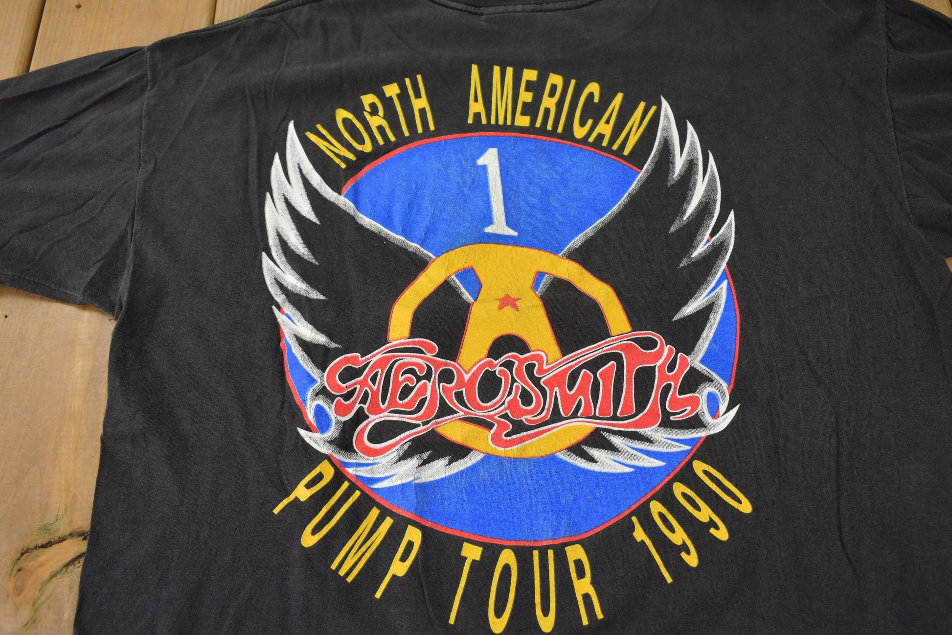 Vintage 1990 Aerosmith North American Pump Tour Band T-Shirt / Band Tee / Single Stitch / Made in USA / Music Promo / Premium Vintage