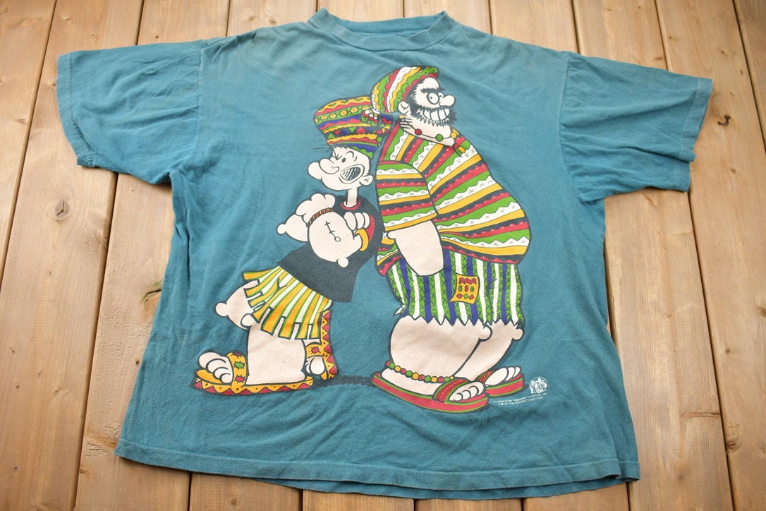 Vintage 1994 Popeye Bluto Spinach Graphic T Shirt