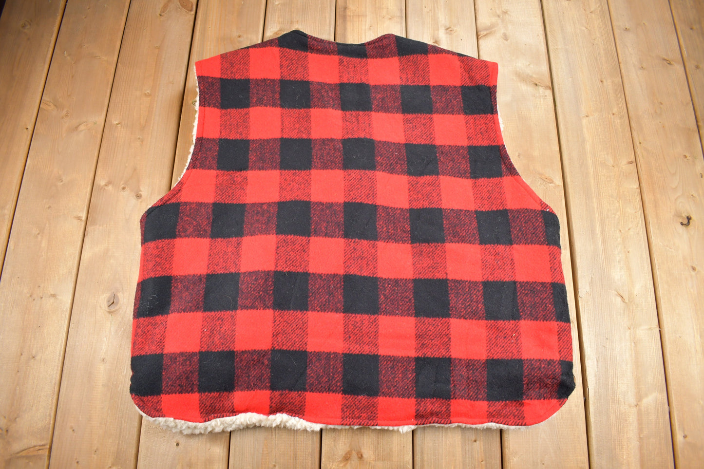 Vintage 1980s Canyon Guide Outfitters Buffalo Plaid Fleece Lined Vest / 80s Vest / Crafted With Pride in USA / Outdoorsman