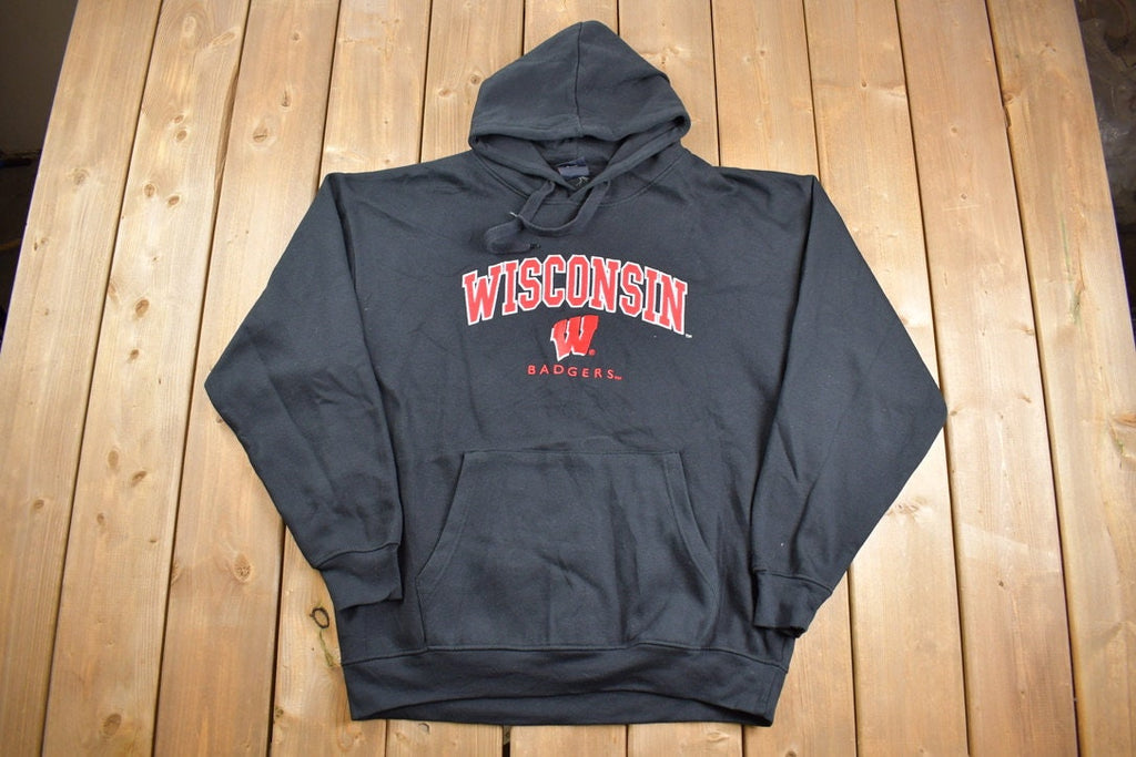 Vintage 1990s University of Wisconsin Badgers Hoodie  90s Hoodie  Souvenir  Embroidered  Streetwear  90s Collegiate