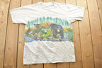 Vintage 1990s Bear And Bluejay Theme Habitat Graphic T-Shirt