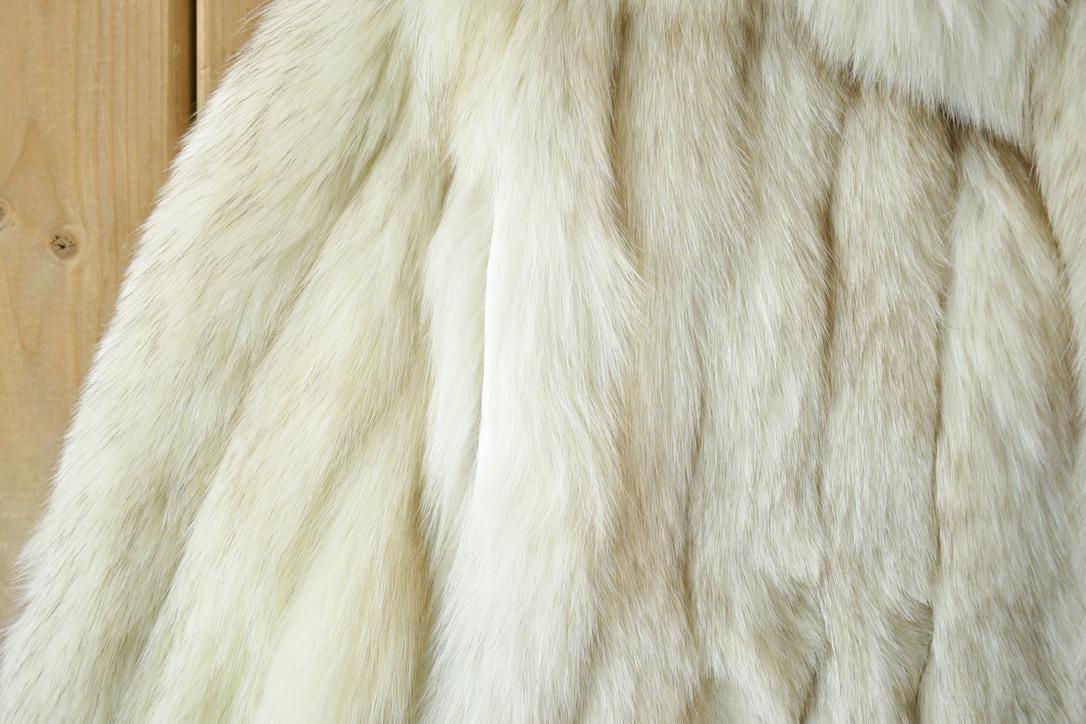 Vintage 1980s Blue Shadow Fox Fur Coat Saga Fox