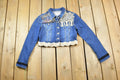 Vintage 1990s Maui Jeans Co Fancy Embellished Jean Jacket Made In USA