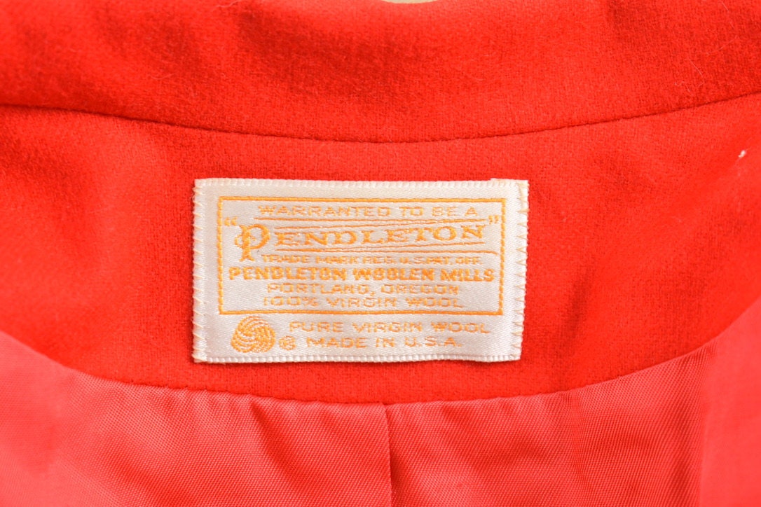 Vintage 1980s Pendleton 100% Wool Blazer / Wool Jacket / Vintage 80s Jacket / Outdoor / Winter / 70s Wool Blazer / Red Blazer