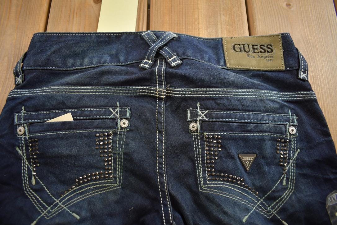 Vintage Y2K Guess Jeans Cowgirl Western Boot Cut Low Rise Jeans Size 24x32