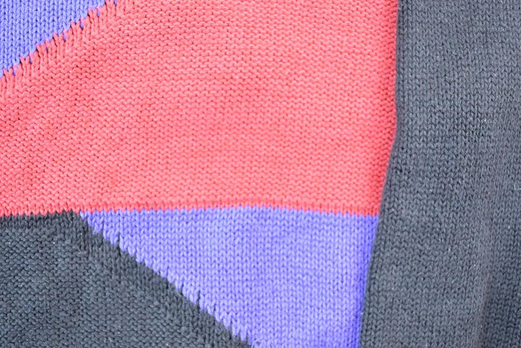 Vintage 1990s Equation Homme Abstract Pattern Knit Crewneck Sweater  90s Crewneck  Made In USA  Preppy Knit Sweater