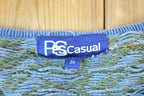 Vintage 1990s PS casual Landscape Theme Knit Crewneck Full Zip Sweater