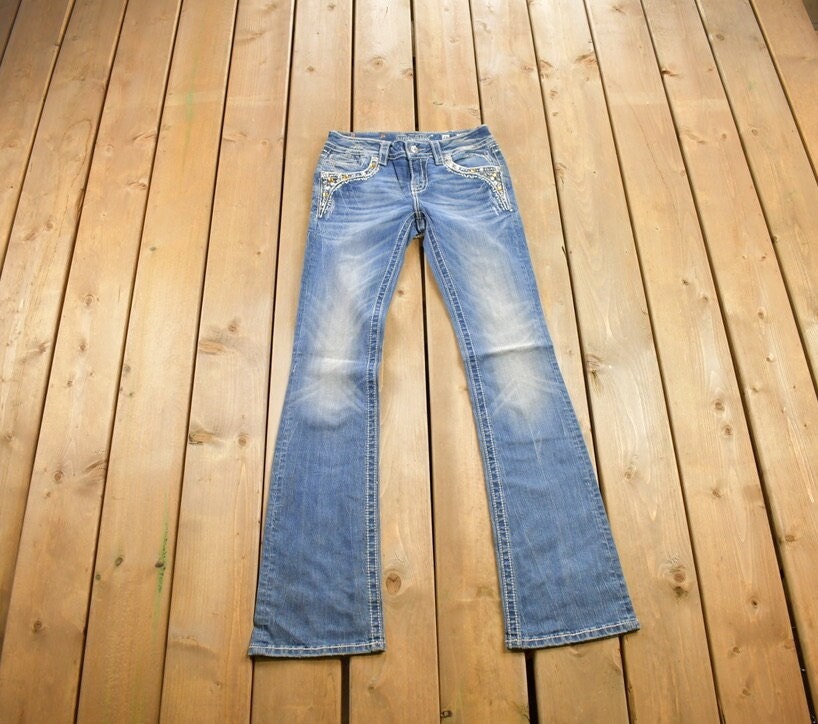 Vintage Y2K Miss Me Bedazzled Low Rise Jeans Size 26x31