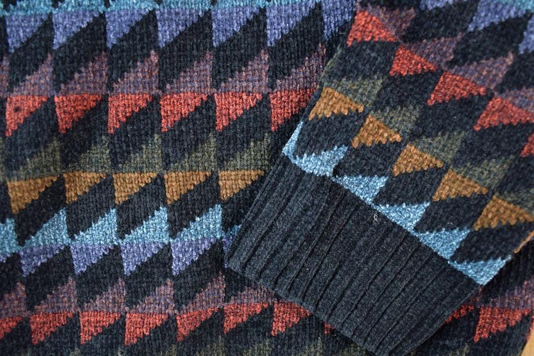 Vintage 1990s Dockers Knit Abstract Pattern Crewneck Sweater Mens M