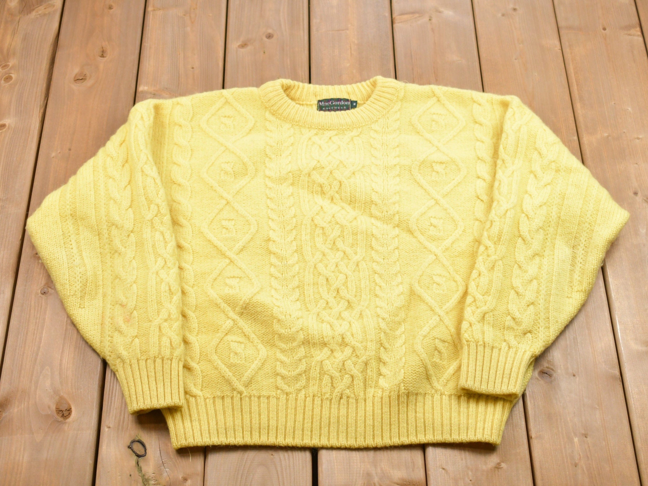 Vintage Mac Gordon 3D Cable Knitted Sweater