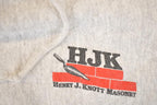 Vintage 1990s Henry J Knott Masonry Graphic Print Cross Grain Heavyweight Hoodie Sweatshirt Men's L