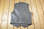 Vintage 1990s Leather Biker Vest - Size 38