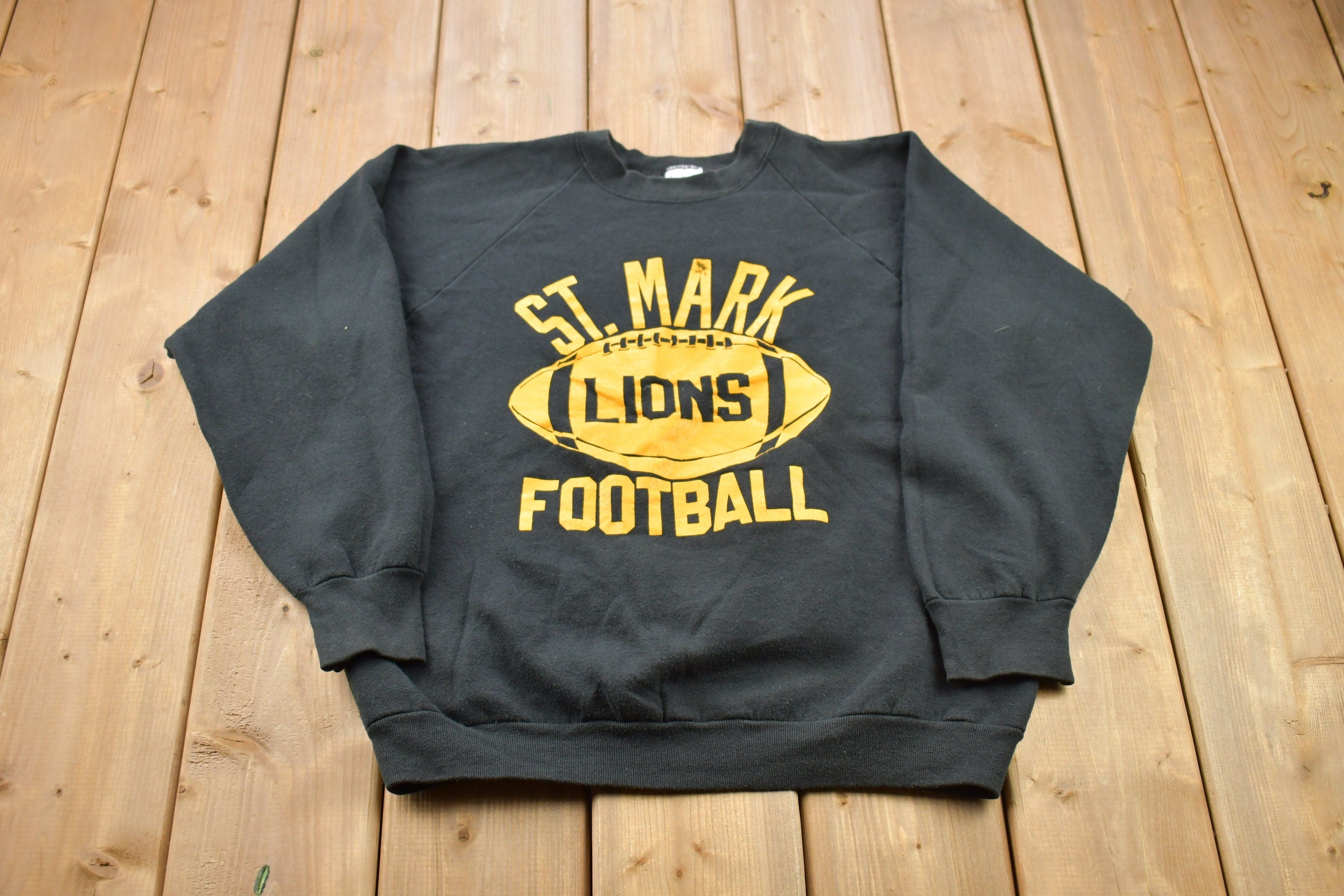 Vintage 1990s St. Mark Lions Football Crewneck Sweatshirt