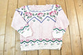 Vintage 1990s Willow Ridge Knitted By Hand Floral Pattern Crewneck Sweater Womens S