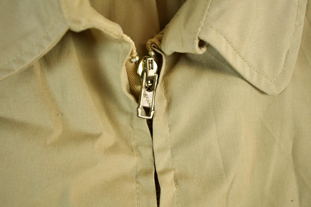 Vintage 1970s 1980s Blank Beige Harrington Windbreaker Jacket Mens 42R  True Vintage  Streetwear  Blank Windbreaker  70s Jacket