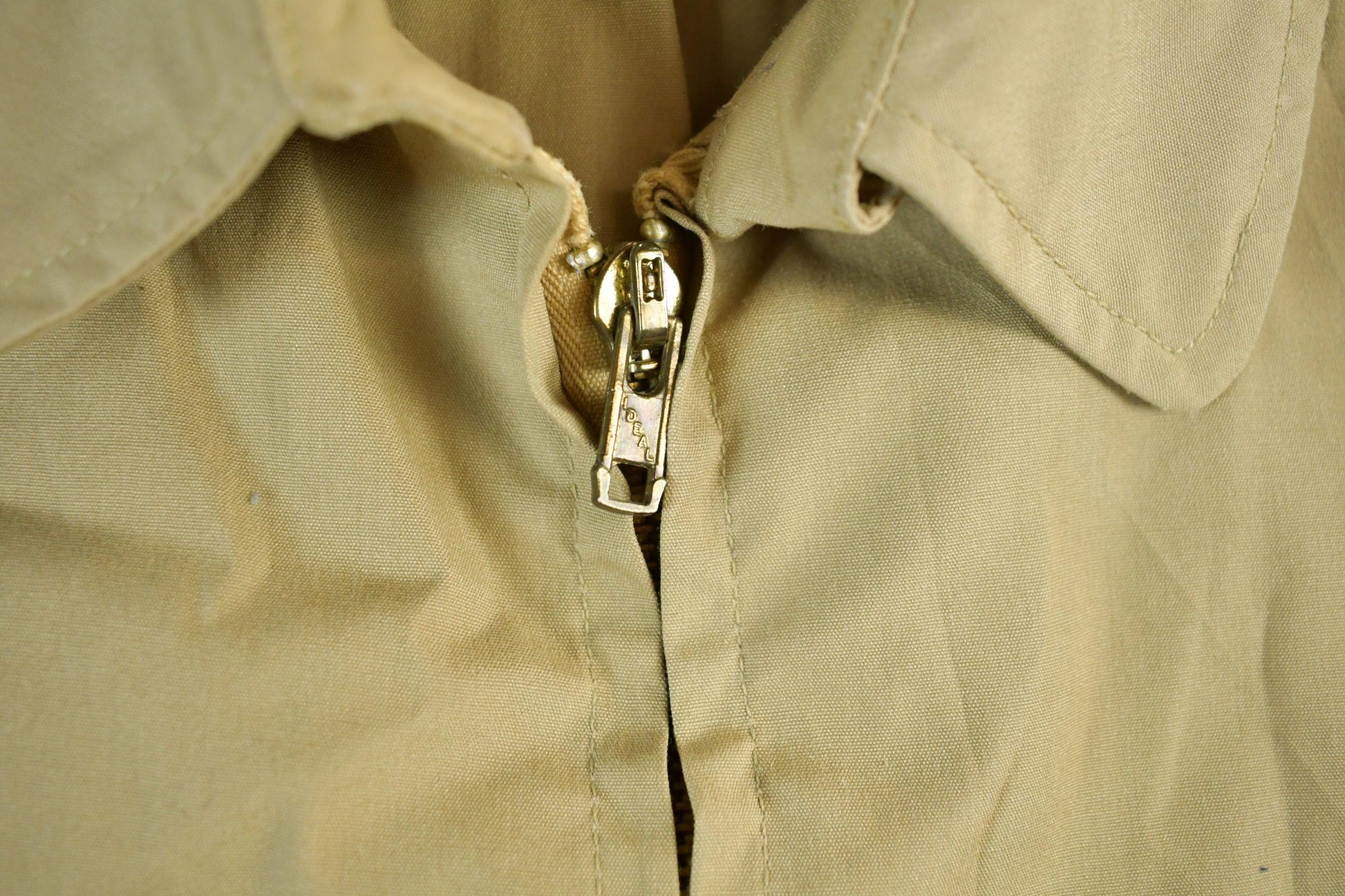 Vintage 1970s 1980s Blank Beige Harrington Windbreaker Jacket Mens 42R  True Vintage  Streetwear  Blank Windbreaker  70s Jacket