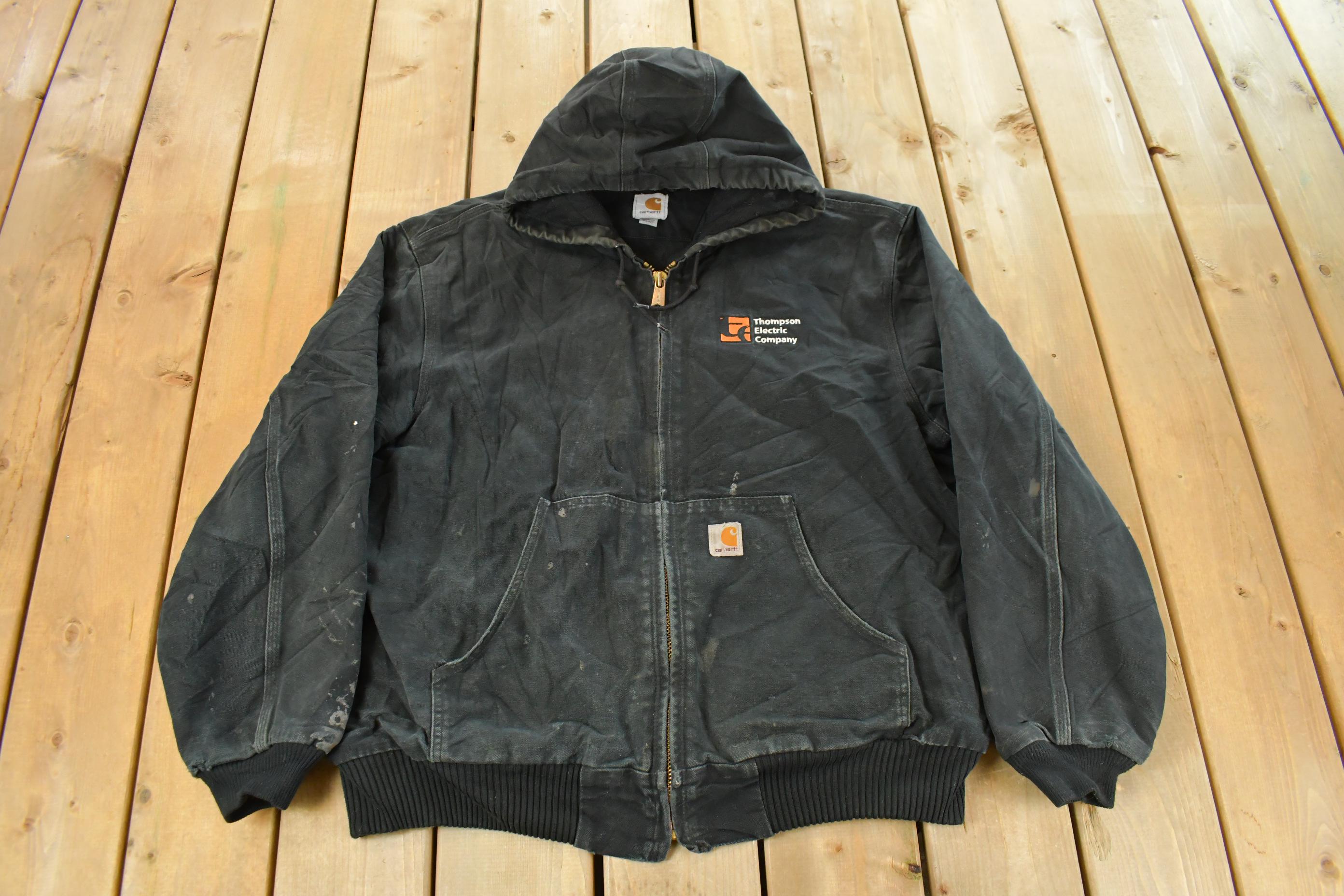 Vintage 1990s Carhartt Distressed Hooded Jacket Men's XL