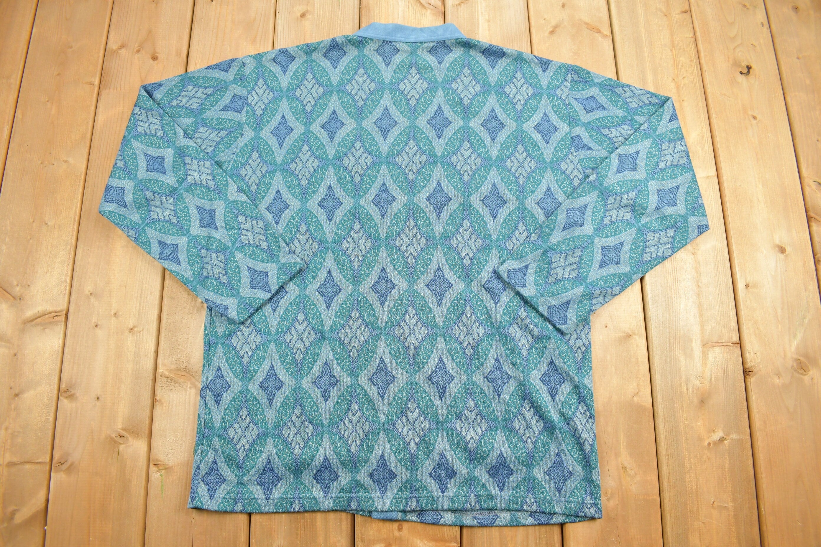 Vintage 1990s Abstract Button Up Cardigan Sweater