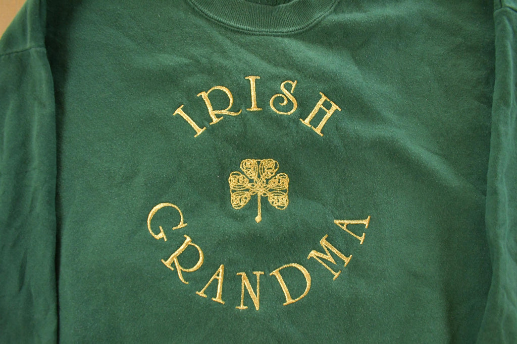 Vintage 1990s Irish Grandma Crewneck Sweatshirt Men's Large