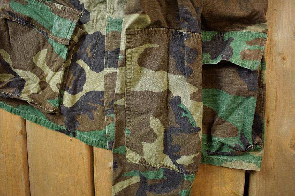 Vintage 1970s Military Woodland Camo Field Jacket