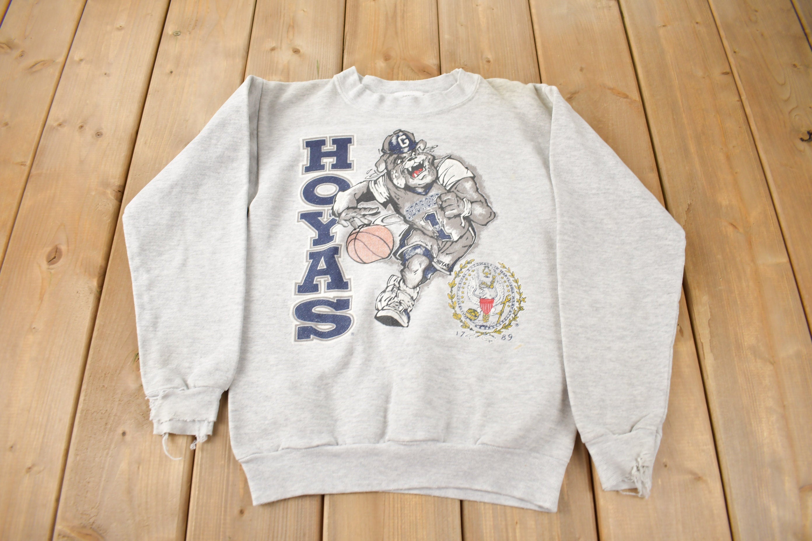 Vintage 1990s Georgetown Hoyas Collegiate Youth Sized Crewneck Made In USA