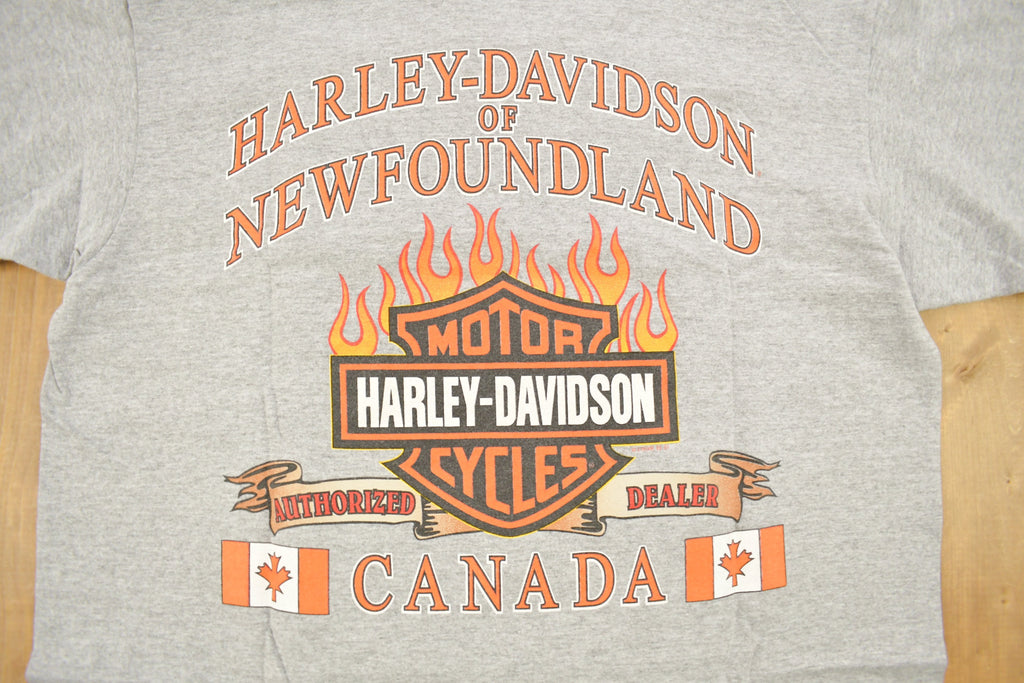 Vintage 1999 Harley Davidson Of Newfoundland Canada Pocket T-Shirt
