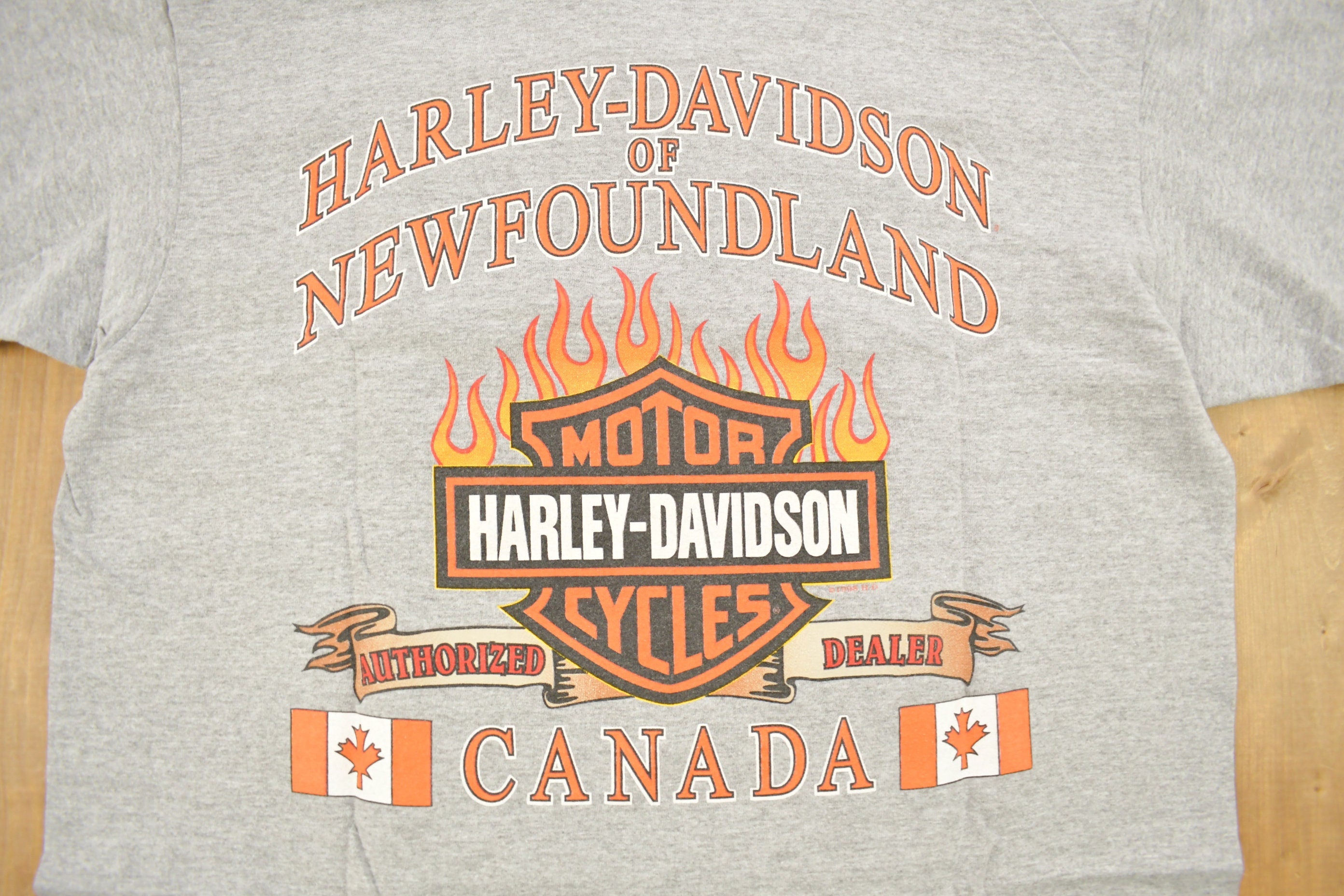 Vintage 1999 Harley Davidson Of Newfoundland Canada Pocket T-Shirt