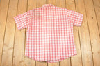 Vintage 1990s Wrangler Plaid Western Button Up Shirt Men's XL