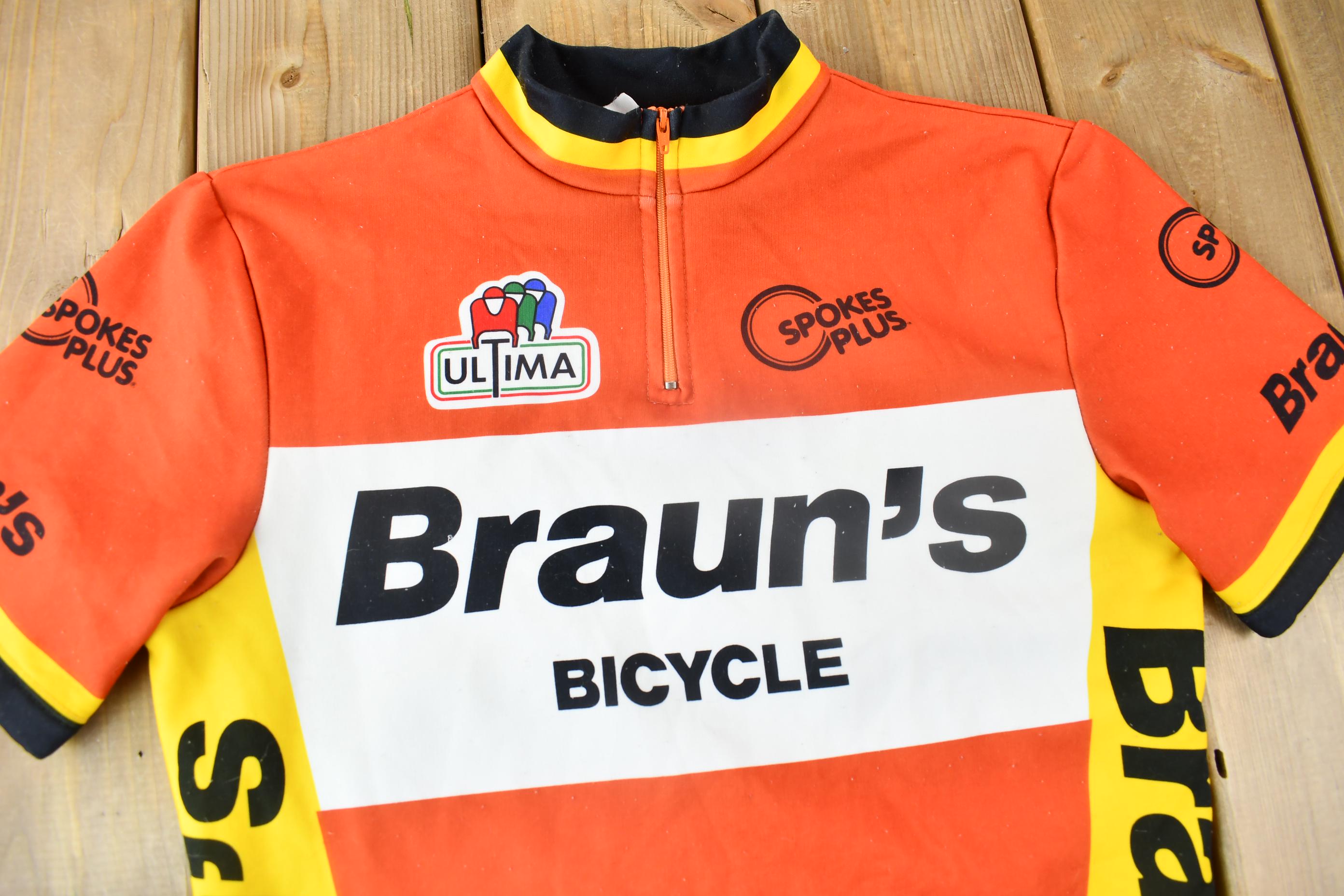 Vintage 1990s Braun's Bicycle Cycling Jersey Size M