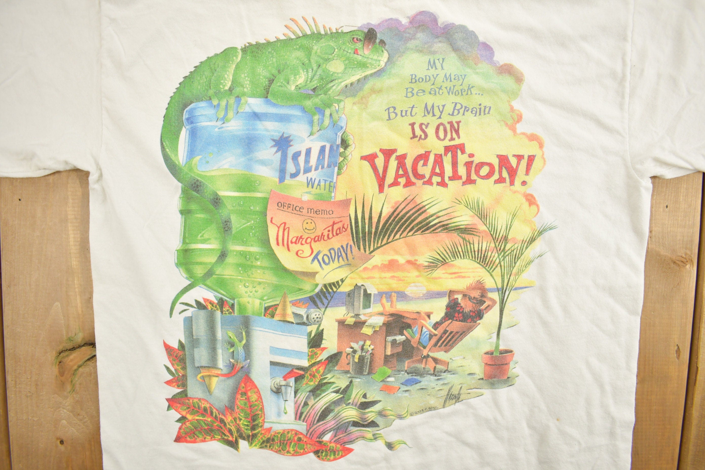 Vintage Y2K Caribbean Lizard Souvenir T Shirt
