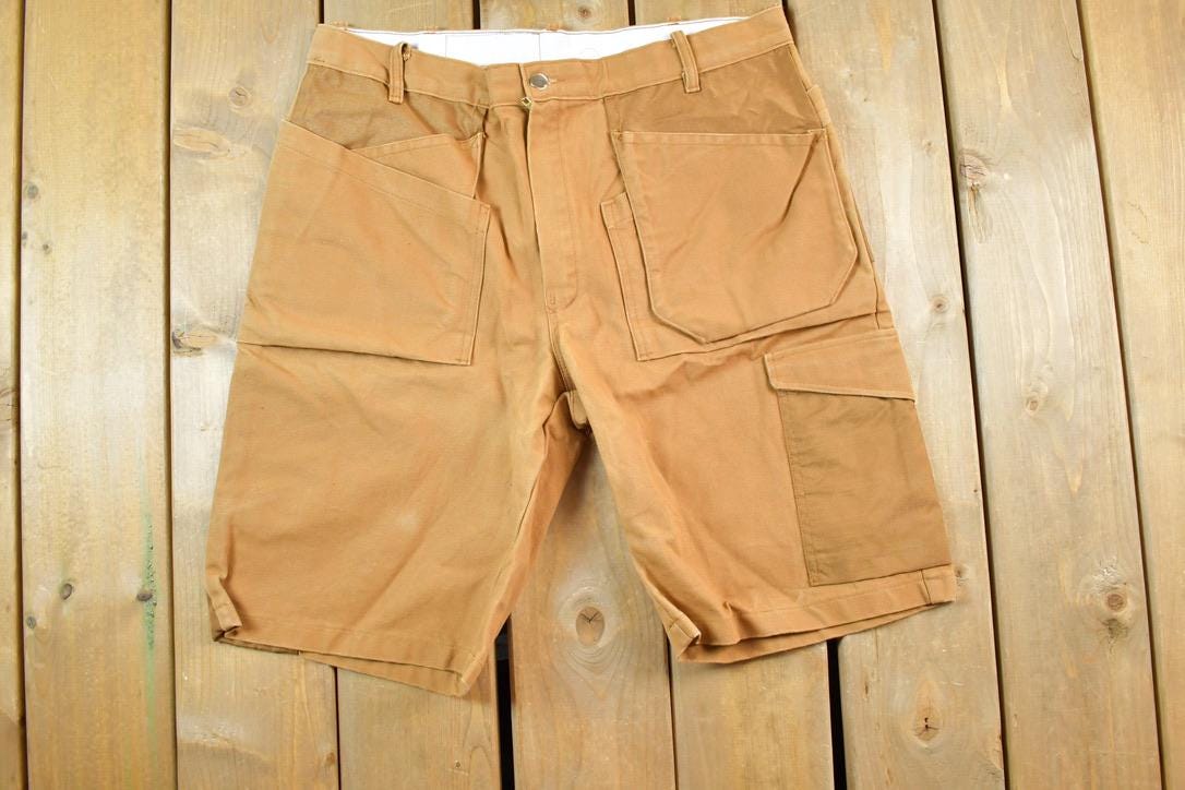 Vintage 1990s Skillers Tan Work Shorts Size 34 x 9