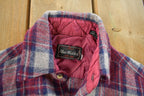 Vintage 1980s Allen Wickfield Plaid Wool Flannel Button Up Shirt Men's Small