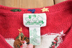 Vintage 1990s Quaker Factory Celestial Theme Knitted Button Up Sweater