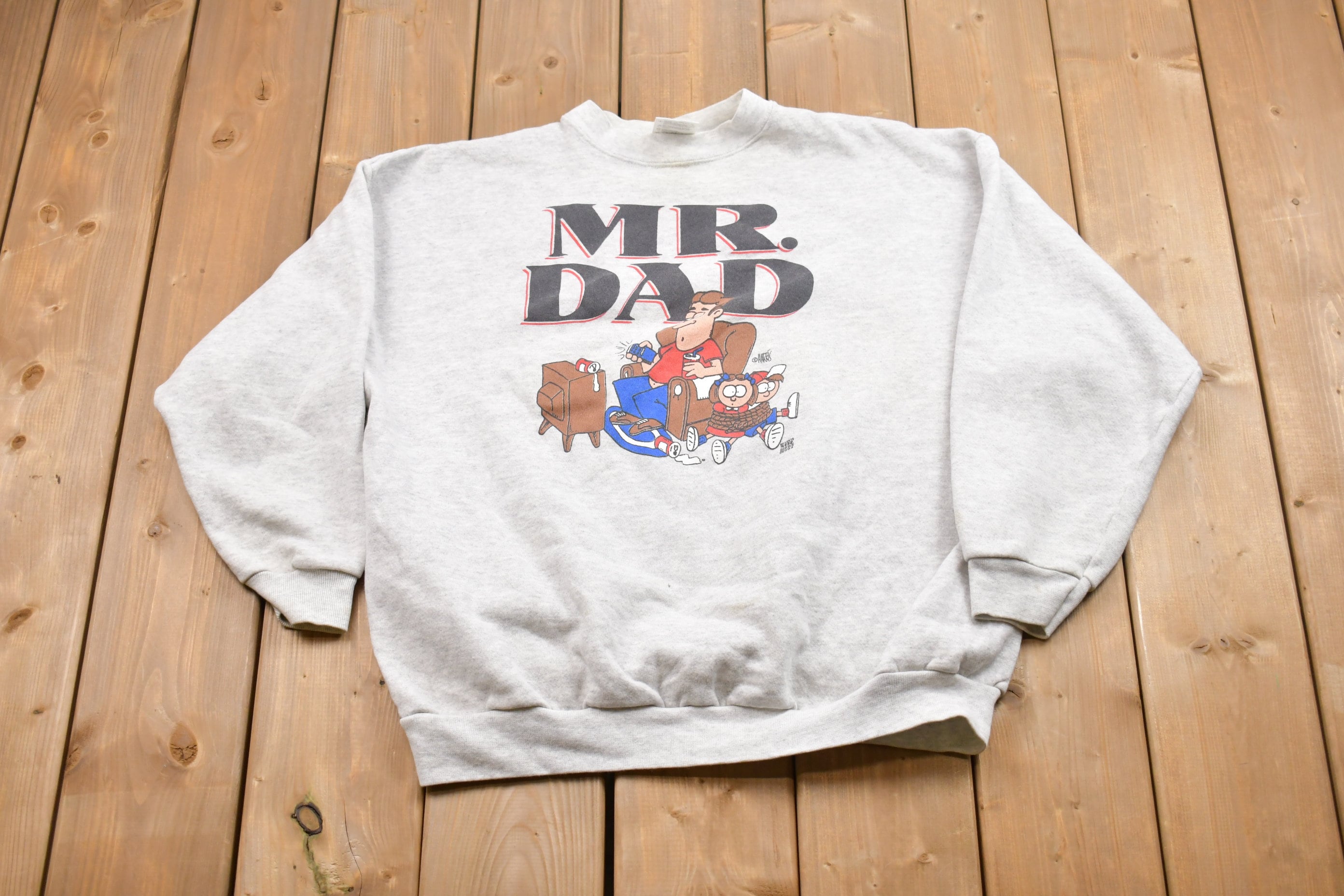 Vintage 1990s Mr. Dad Crewneck Sweatshirt / Made in USA / 90s Cartoon Crewneck / Athleisure / Streetwear / American Vintage