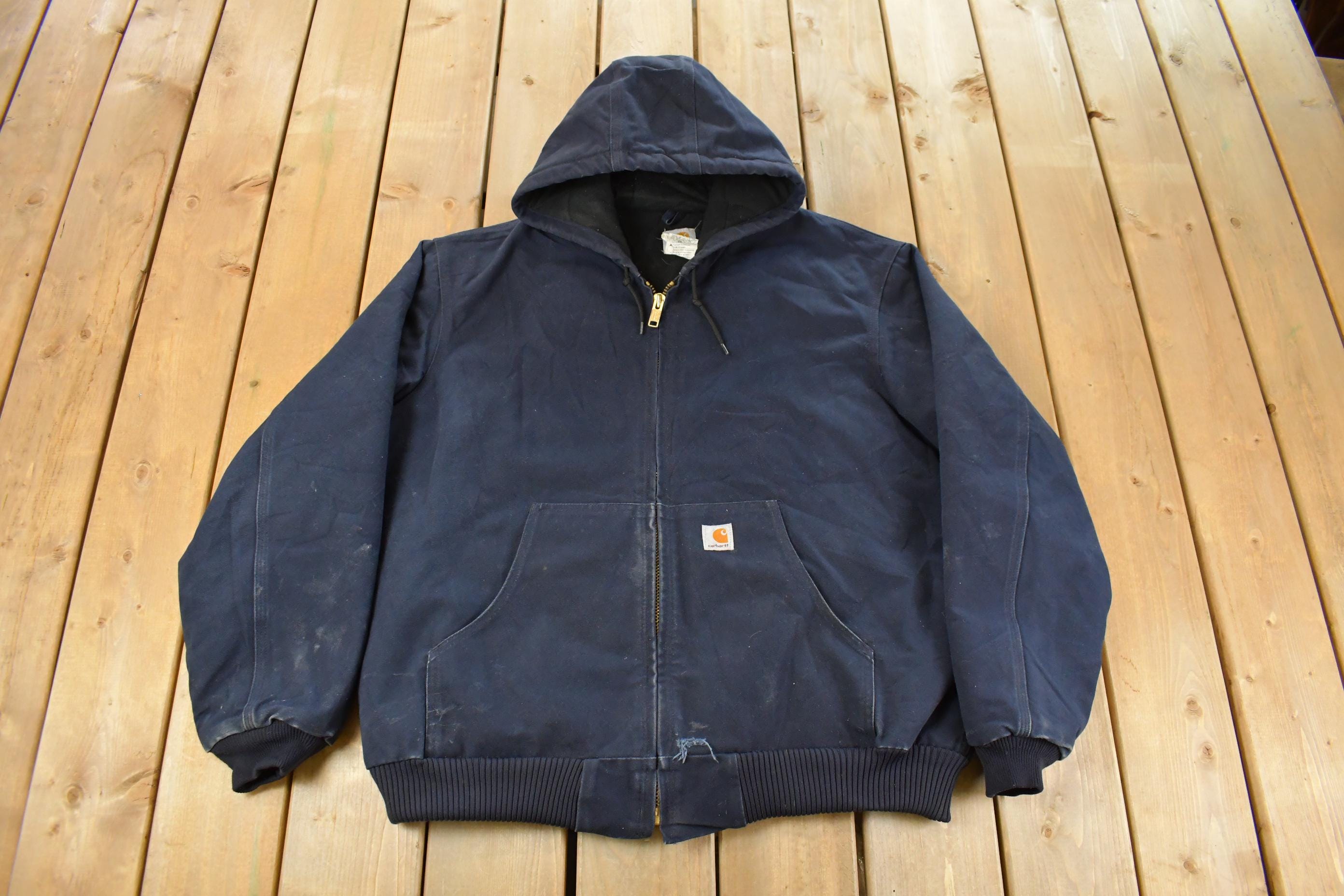 Vintage 1990s Carhartt Distressed Hooded Jacket Men's XL