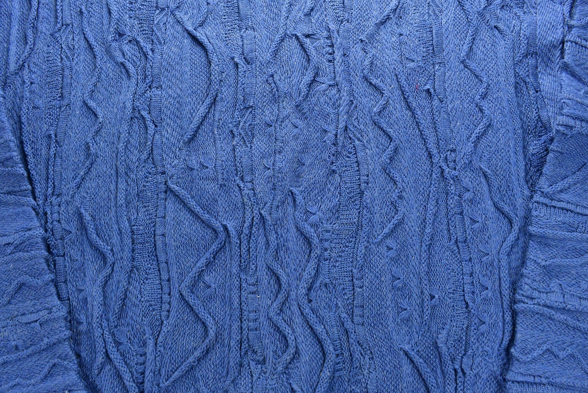 Vintage 1990's 3D Cable Knit 100% Wool Sweater