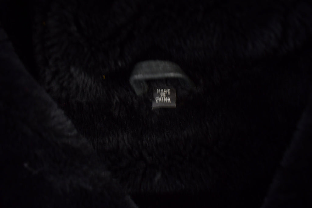 Vintage 1990s Black Suede Shearling Coat