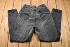 Vintage 1980s Chic Black Wash Relaxed Fit Tapered Leg Mom Jeans