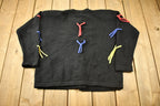 Vintage 1990s Bonnie And Bill Abstract Cardigan Sweater