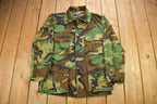 Vintage Military Woodland Camouflaged Button Up Shirt