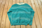 Vintage 1990s Bagazio Leather Knit Crewneck Sweater Men's XL