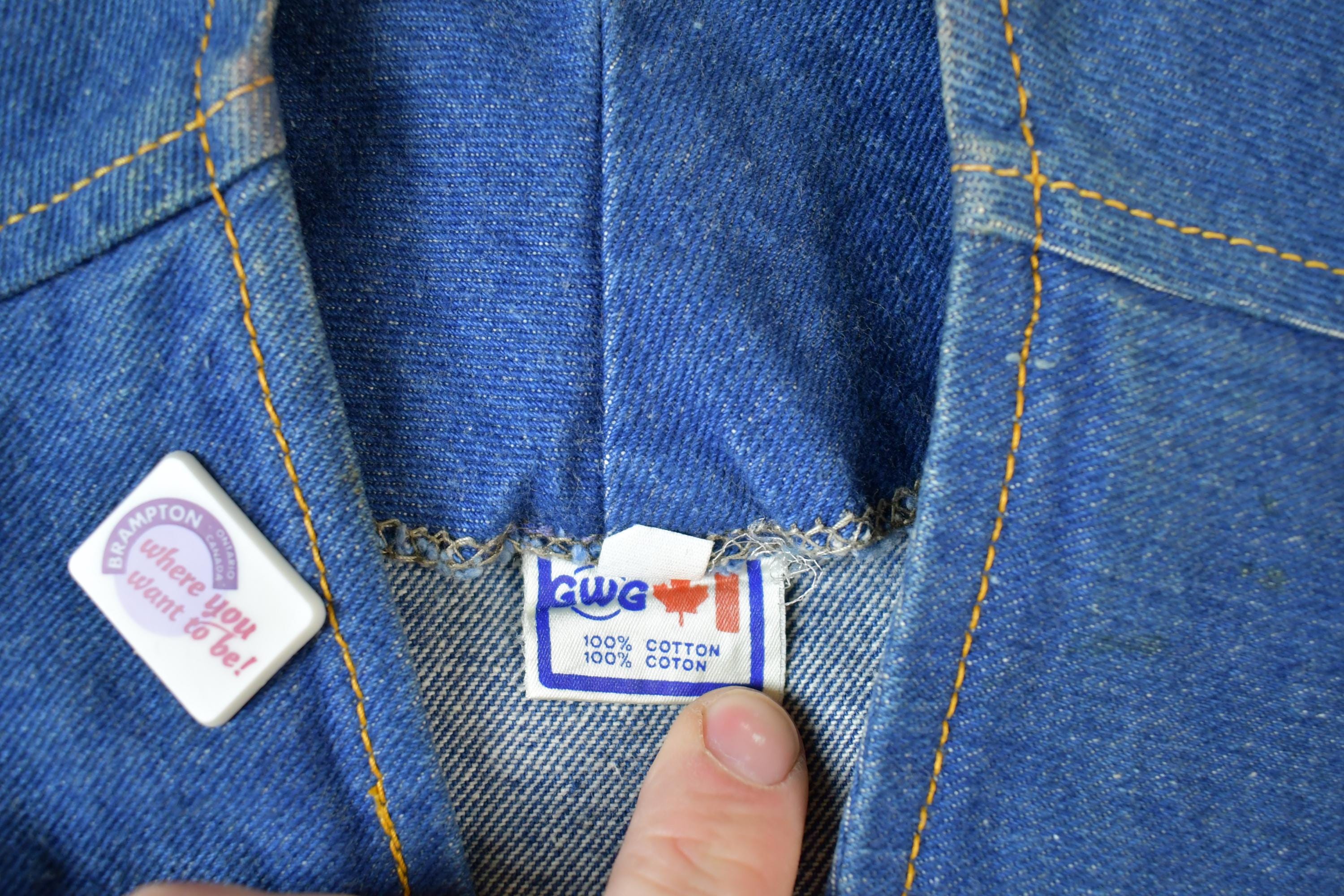 Vintage 1990s Custom Jean Jacket Button Vest Made In USA