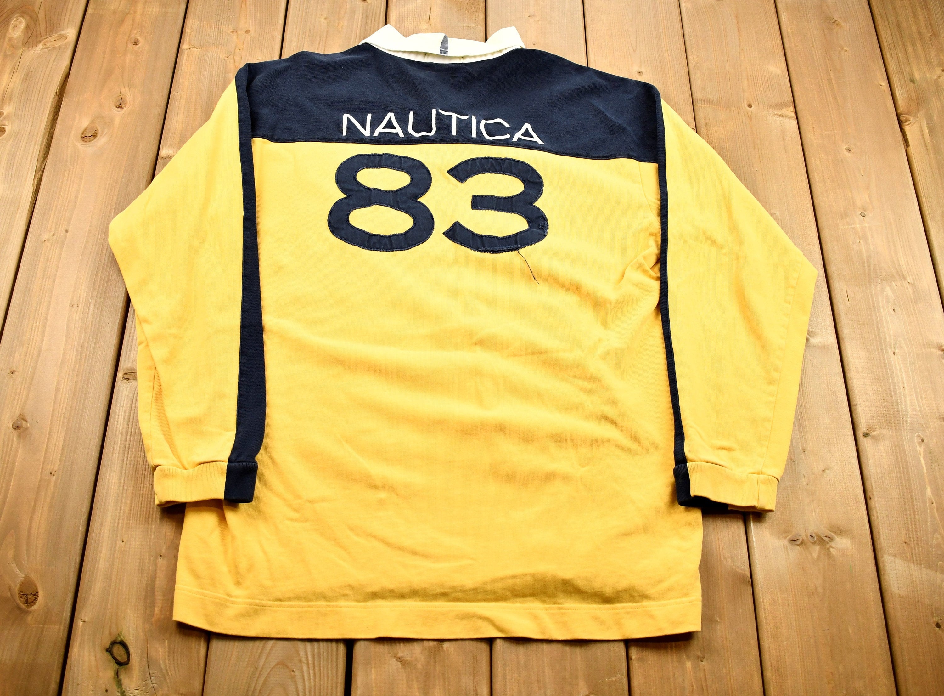 Vintage 1990s Nautica Sailing 83 Long Sleeve Rugby Shirt