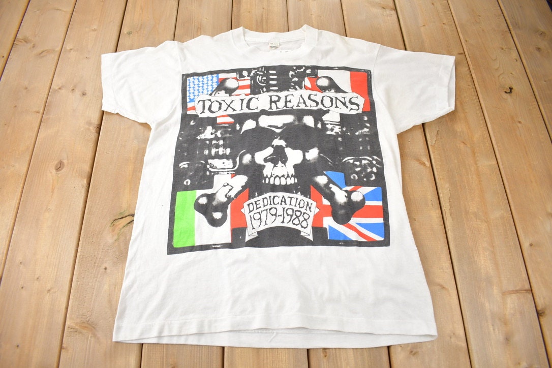Vintage 1988 Toxic Reasons Dedication Single Stitch Band Tee Made in USA
